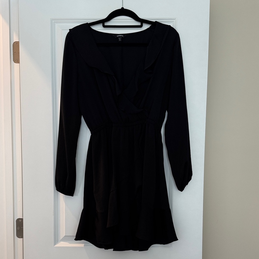 Express Elegant Black Ruffle Dress